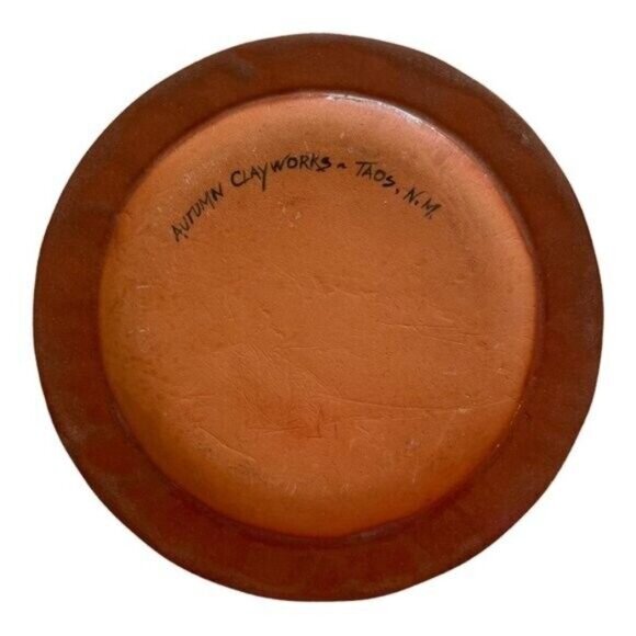 Christine Autumn Ceramic Plate Pottery Blackbird Handmade Southwest Plate - Picture 2 of 5